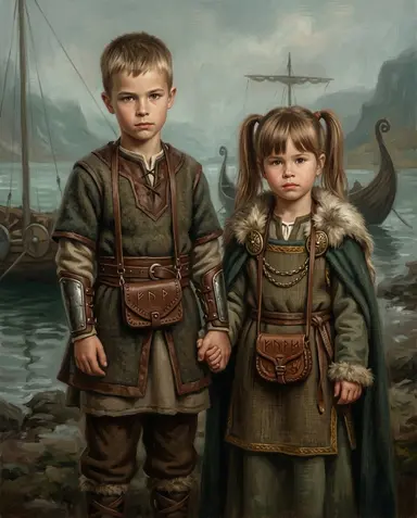 Sample viking portrait of a brother and a sister